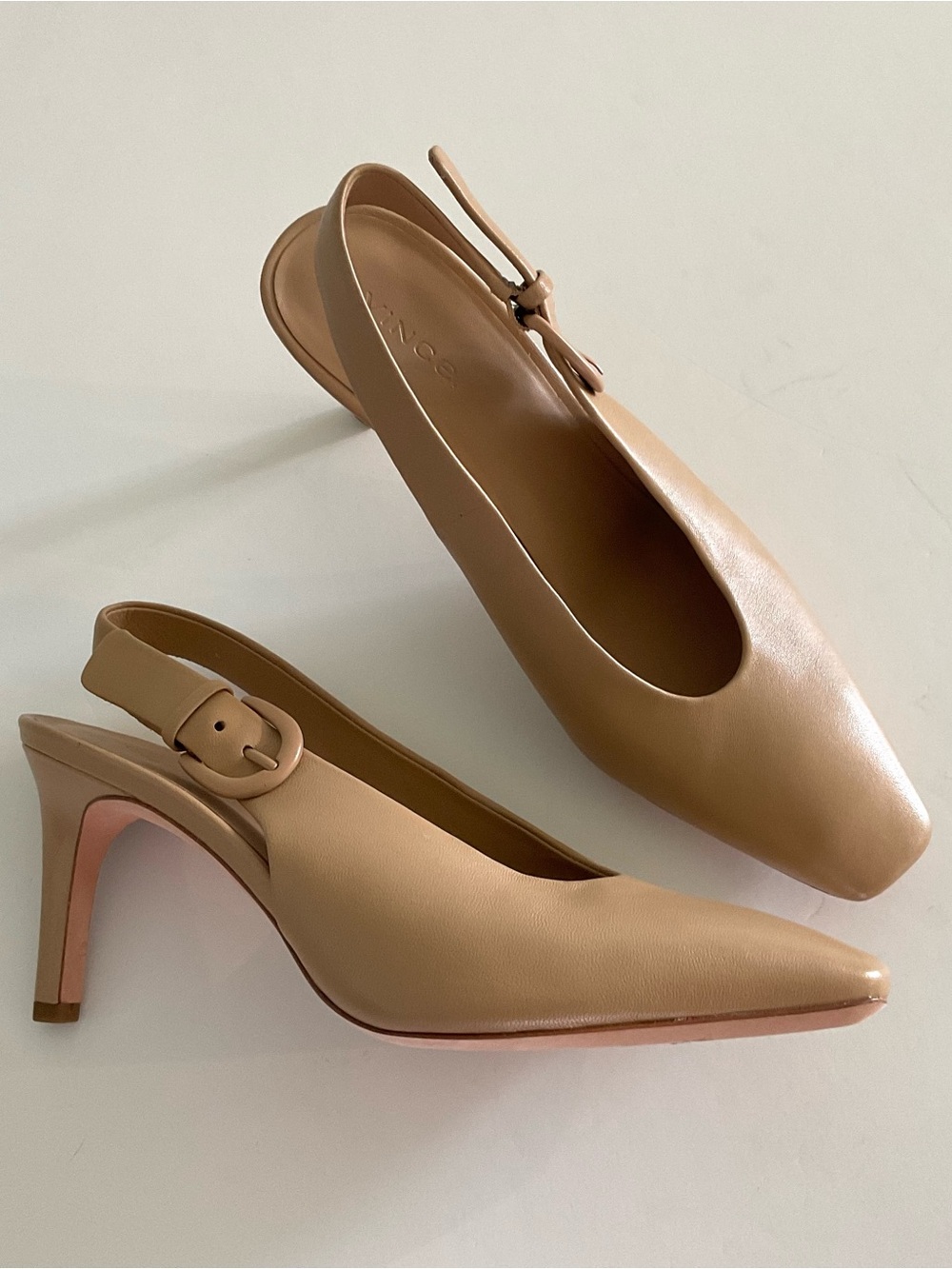 VINCE Leather Heels in Cappuccino Size 7 LIKE NEW
